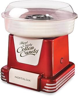 Nostalgia PCM805RETRORED Retro Hard & Sugar Free Cotton Candy Maker, Red, Retro Red
