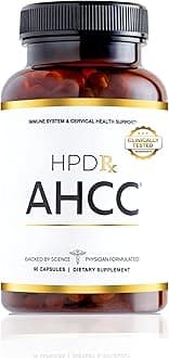 HPD Rx Premium AHCC & Shiitake Mushroom 1100 mg per Serving Supplement, Natural Immunity Booster, Maintains Natural Killer Cell Activity | AHCC is Proven in 30+ Studies | 30-Day Supply, 1-Pack