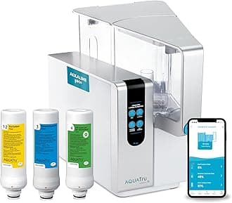 - AquaTru Classic Smart Alkaline Countertop Water Purifier | App-Connected 4-Stage RO System Removes Forever Chemicals, Lead & Fluoride | Adds Healthy Minerals | No Plumbing