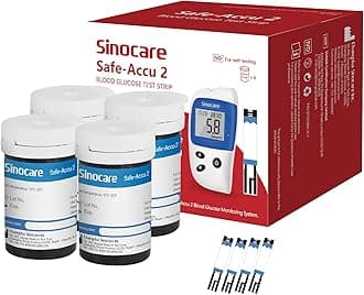 100PCS Safe Accu2 Blood Sugar Test Strips, only for Safe Accu2 Glucose Monitor, only 100PCS Diabetes Testing Strips, Glucometer and Lans. Do NOT Includeed