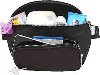 Suessie Fanny Pack Diaper Bag - with Baby Changing Pad & Waterproof Wipes Pocket - Stroller Organizer Black