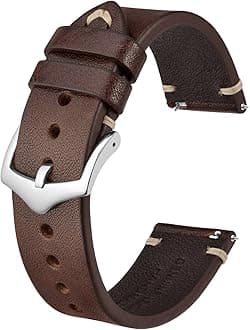 - Men's Watch Bands, Hand-Stitched Leather Watch Straps, Quick Release, 18mm 19mm 20mm 21mm 22mm