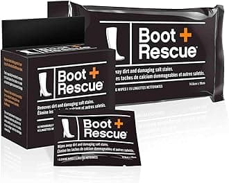 BootRescue All Natural Cleaning Wipes for Leather & Suede Shoes & Boots for Dirt, Salt Stains