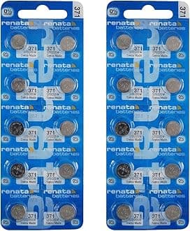 Renata 371 SR920SW Batteries - 1.55V Silver Oxide 371 Watch Battery (20 Count)