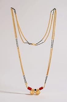 jewellery LONG mangalsutra (30") with karimani one gram gold for women no.803