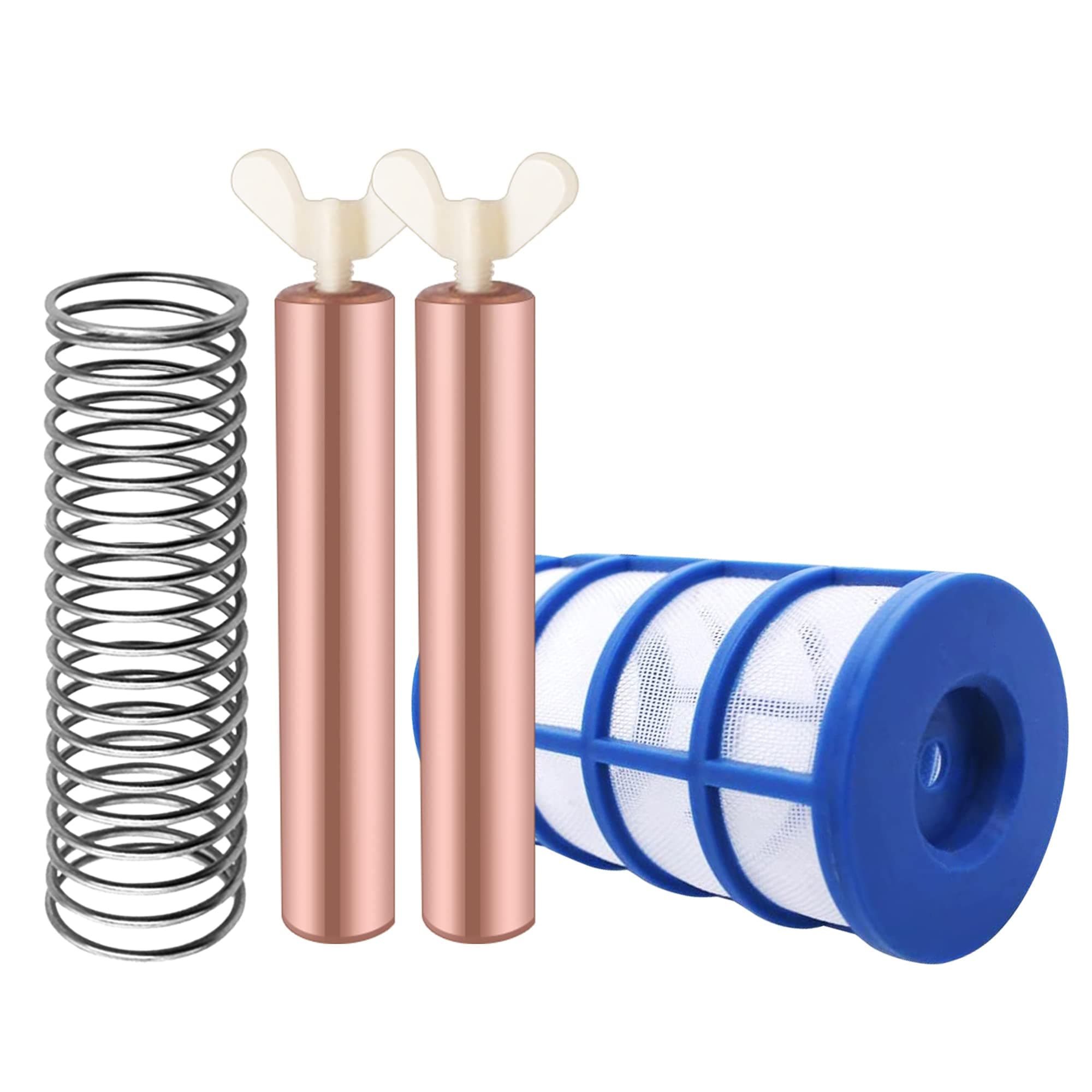 Zhitaoxun 6 Pcs Copper Anode Replacement Kit Solar Pool Replacement Copper Anode,4.13 x 0.71 Inch Threaded M6,Includes Copper Anode, Threaded Basket,Spring,Wing Screw