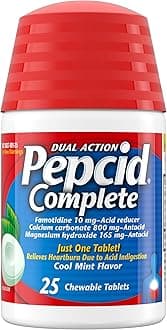 Complete Acid Reducer + Antacid Chewable Tablets, Heartburn Relief, Mint, 25 ct (Packaging May Vary)