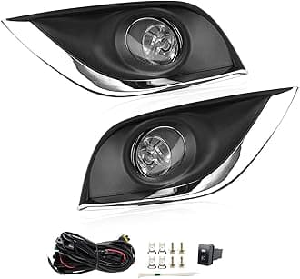 RP Remarkable Power, FL7065 Fit For 2015 2016 2017 2018 2019 Sunny/Versa Sedan Fog Lights Clear Lens Bumper Lamps Kit
