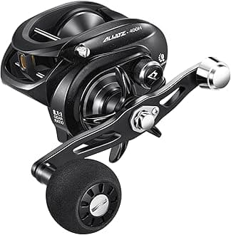Alijoz 400 Baitcast Fishing Reel, 38lb Max Drag Aluminum Alloy Frame, Available in 6.6:1/8.1:1 Ratio, Freshwater and Saltwater Low Profile Casting Reel for Musk