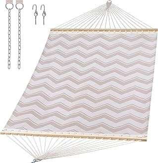 SUNCREAT Hammocks Two Person Tree Hammock, Heavy Duty Hammock for Poolside, Garden, Backyard, Patio, 450lbs Capacity, Gray Waves