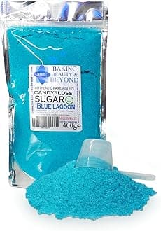 Baking Beauty and Beyond Premium Candy Floss Sugar 400g - Blue Lagoon Flavour