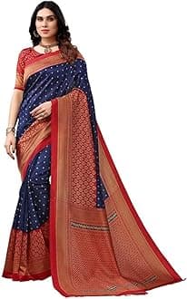 SatraniWomen's Banarasi Silk Blend Saree (2680S207N_Red & Gold), Red & Gold, One Size