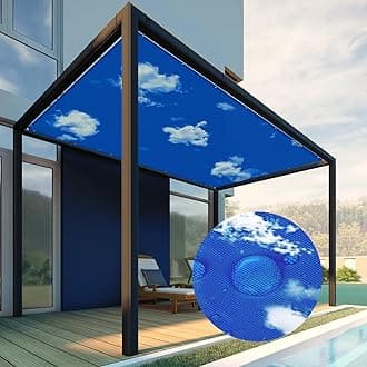 Patio Paradise 18' x 40' Waterproof Sun Shade Sail Rectangle Shade Cloth with Grommets, 260 GSM Patio Canopy Awning 95% UV Block for Backyard Deck Pergola Replacement Cover, Blue Sky, Customized