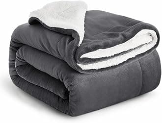 IR Imperial Rooms Sherpa Fleece Throw Blanket for Couch - Soft and Fuzzy Grey Blanket for Winter - Reversible Thick and Warm Fluffy Throw Blankets for Bed, Sofa, Camping and Travel, 50x60 Inches