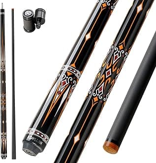 KONLLEN Carbon Fiber Pool Cue Stick 58-inch Professional Pool Sticks for Adults Full Carbon Technology Low Deflection Pool Cue Billiard Cues with 12.5mm Tip (Easy to Control, Pro Taper, Ultra-Smooth)