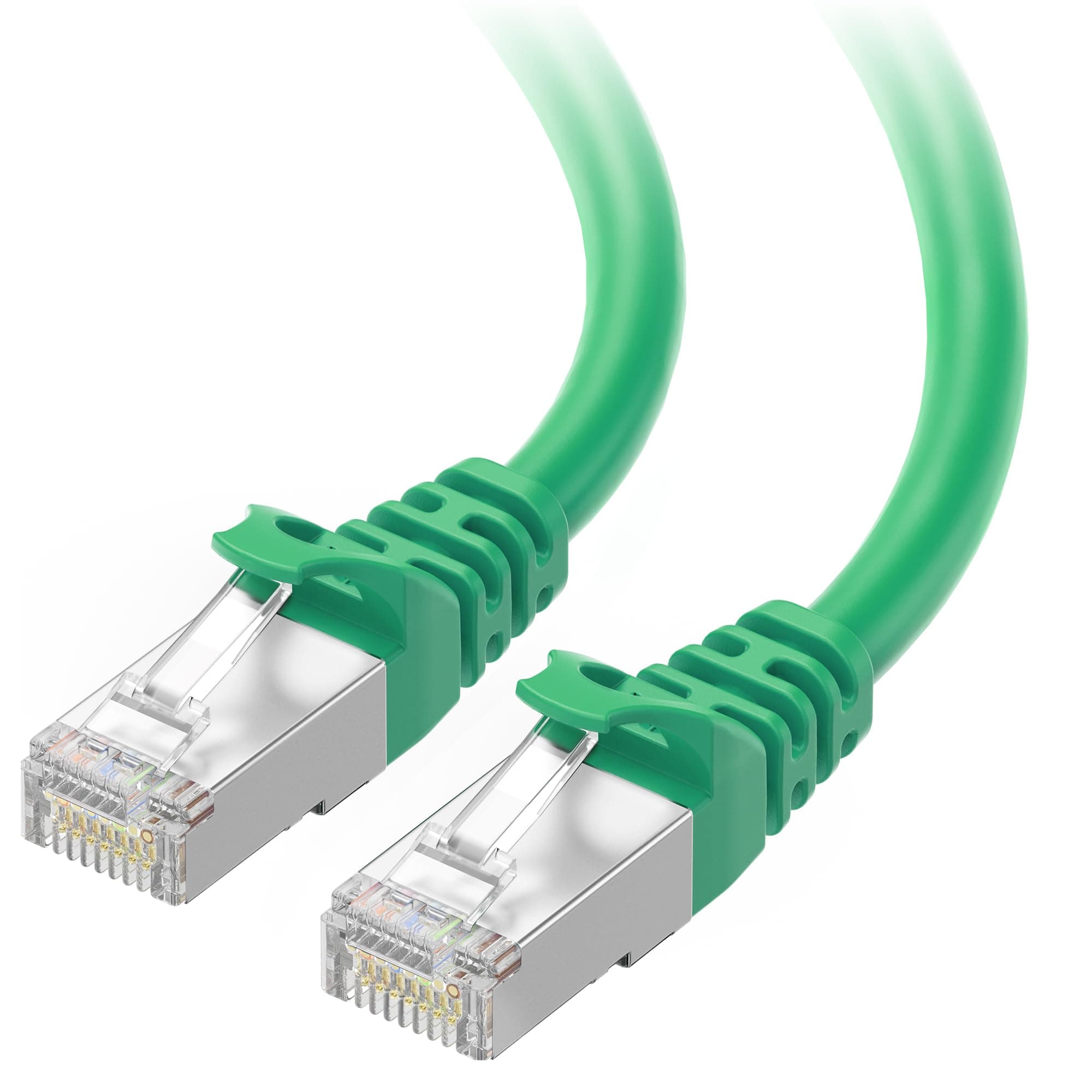 10Gbps Snagless Long Shielded Cat 6A Ethernet Cable - 200ft, Cat 6A Cable, Cat6A Cord, Ethernet Cord, Green