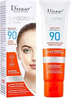 Sunscreen Lotion SPF 90 PA+++ Sweatproof UVA/UVB Protection Waterproof Moisturizing Skin 50ml / 1.69fl.oz