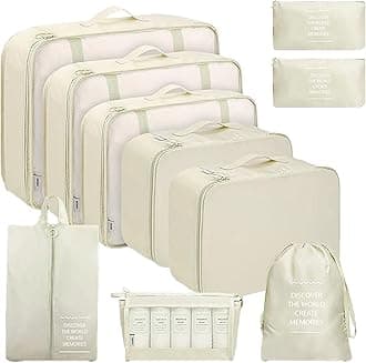 POPCUBE 10 Pcs Travel Organizer Pouch Packing Cubes for Clothes Space Savers ...