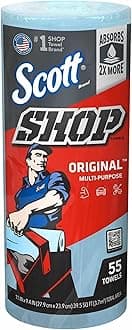 Kimberly-Clark Professional Logistics Supply 75130KC Scott Shop Towels Blue 11 plug X 10,4 plug (27,9cm X 26,4cm), 1 Roll, 55 Per Pack