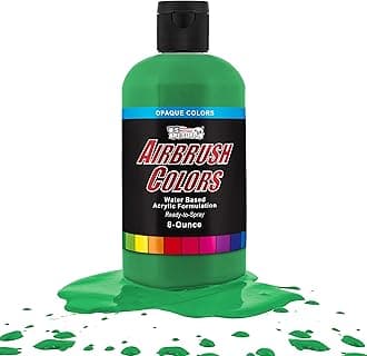 - U.S. Art Supply Opaque Grass Green Acrylic Special Effects Airbrush Paint - 8oz Ready to Spray Air Brush Paint for Nails, Models, Fabric - Water-Based Air Brush Painting