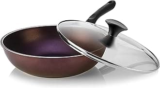 TeChef - Art Pan 12" Wok/Stir-Fry Pan with Glass Lid, Coated 5 Times with Teflon Select Non-Stick Coating (PFOA Free) - 12 in + Lid
