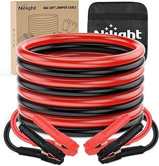 Nilight Car Battery Jump Leads 0 Gauge 19ft 1000A CCA with Carry Bag Emergency Kit for Van Caravan Van SUV