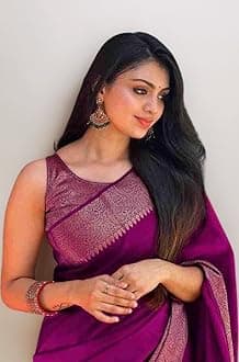 C J Enterprise Women's Pure Banarasi Style Kanjivaram Silk Saree With Blouse ...