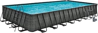 Funsicle 32ft x 16ft x 52in Oasis Designer Rectangle Lap Pool, Dark Herringbone