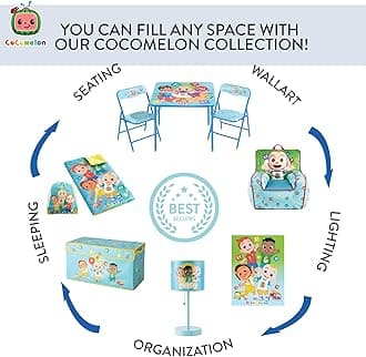 IDEA NUOVA Cocomelon Collapsible Children’s Toy Storage Trunk, Durable with Lid