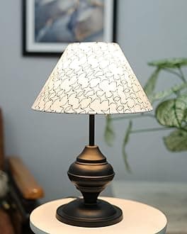 Homesake Black Metal Table Lamp | for Living Room | Modern Bedside Light wit...