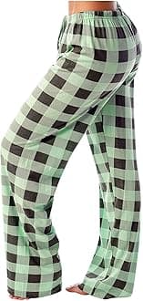 TWGONE Women's Pajamas Pants Plaid Stretch Casual Loose Comfy Pants Sleep Bottom Lounge Cute Pajama Sleepwear