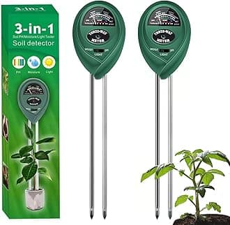 2 Pack Soil Tester, 3-in-1 Plant Moisture Meter Light and PH Tester Garden Lawn Farm, Indoor and Outdoor Use, Soil Test Kit Acidity Water