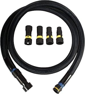 95545 10 Ft. Antistatic Vacuum Hose and Non-Snag Protective Wrap for Shop Vacs with Expanded Multi-Brand Power Tool Adapter Set, Blue