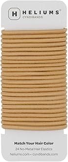 Cyndibands Hair Bands - Medium Golden Blonde - 4mm x 4.5cm Elastic Hair Bobbles - Non-Snag Fabric Hair Ties – Match Your Hair Color Ponytail Holders - 24-Pack