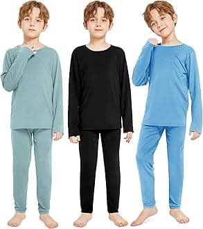 Resinta Boys Thermal Underwear Set Long Johns for Kids Boys Fleece Lined Base Layers for Skiing & Winter Activities for Boys