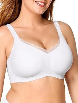 OEAK Womens Wireless Jelly Bras V Mesh Comfortable Bralette Supportive Tshirt Bra No Underwire Seamless Push Up Everyday Bras