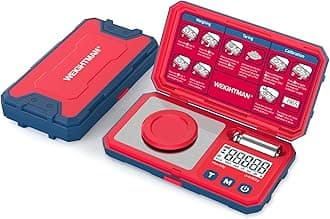 WEIGHTMAN Milligram Scale 50g/0.001g, Compact Mg Scale with 50g Calibration Weight, Red Powder Scale for Reloading