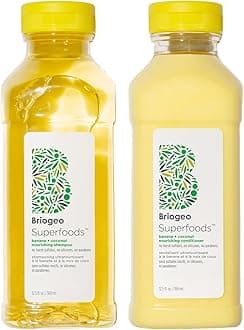 Briogeo Superfoods Banana + Coconut Hair Pack, Replenish Dull, Dry Hair and Supports Healthy Hair and Scalp, Moisturizing for All Hair Textures, Hydrating Cleanse, Vegan, Cruelty-Free, 2 x 12.5 fl oz