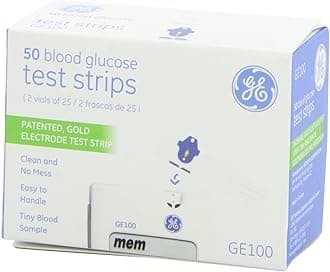 GE100 Blood Glucose Test Strips - 4/Boxes of 50 Strips = 200/Total Strips