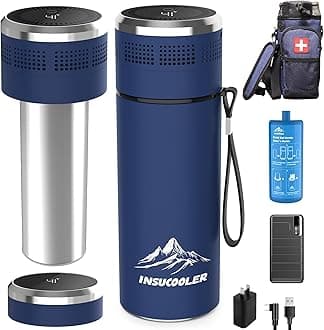 Insulin Cooler Travel Case, USB Type-C Smart Cooling, 20000 Battery & Charger Kit, TSA Approved, Digital Temp Display, 3 lbs Weight, Extra-Large Size, Perfect for Diabetic Travelers