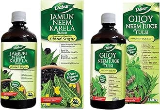 Jamun Neem Karela Juice: Ayurvedic Health for Immunity Boosting-1L & Giloy Neem Tulsi Juice -1L