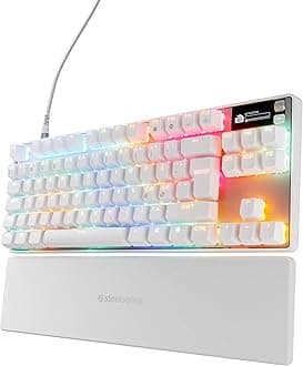 SteelSeriesApex Pro TKL Gen 3 - White Gaming Keyboard - Adjustable Hall Effect Switches; OmniPoint 3.0 - Game-Ready Presets - Rapid Trigger, Protection Mode, Rapid Tap/SOCD - Nordic QWERTY