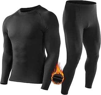 Roadbox Thermal Underwear for Men Fleece Lined Long Johns Winter Warm Base Layer Tops and Bottoms Set for Skiing Cold Weather