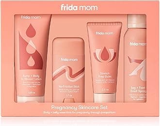Frida Mom Pregnancy Skincare Set, Easter Basket Stuffer, Body Relief for Stretch Marks, Dry Skin, Swelling, & Chafing - 4pk Set