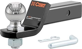 CURT 45041 Trailer Hitch Mount with 2-5/16-Inch Ball & Pin, Fits 2-Inch Receiver, 7,500 lbs, 2-In Drop, Gloss Black Powder Coat