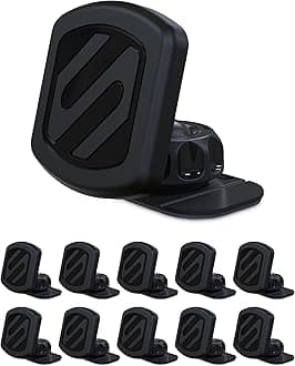 Scosche MAGDM-10KFLT MagicMount Magnetic Car Phone Holder Mount - 360 Degree Adjustable Head, Universal with All Devices - Dashboard Mount - Pack of 10