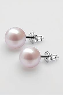 925 Silver Classic Pearl Earrings for Women | 92.5 Sterling Silver & Brilliant Lustre Pearls | Lovely Gift for Women