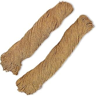 1MM Thick Metallic Zari threads for Jewellery Making, Bracelet Making, Zari thread for Aari Work, Embroidery work, Dori/Rope/Dhaga (2 Skeins/45gram/Gold), Cotton