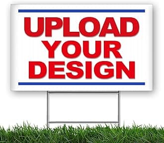 Anley Custom Yard Sign with Stake - Personalized Blank Corrugated Yard Sign for Business, Sale, Open House, Birthday and Election - Vivid Print Lawn Sign Single Sided (12x18 In)