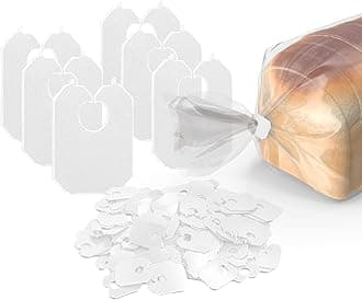 MT Products White Plastic Bread Clips 7/8" x 1 1/8" - Disposable Bread Ties - Pack of 100